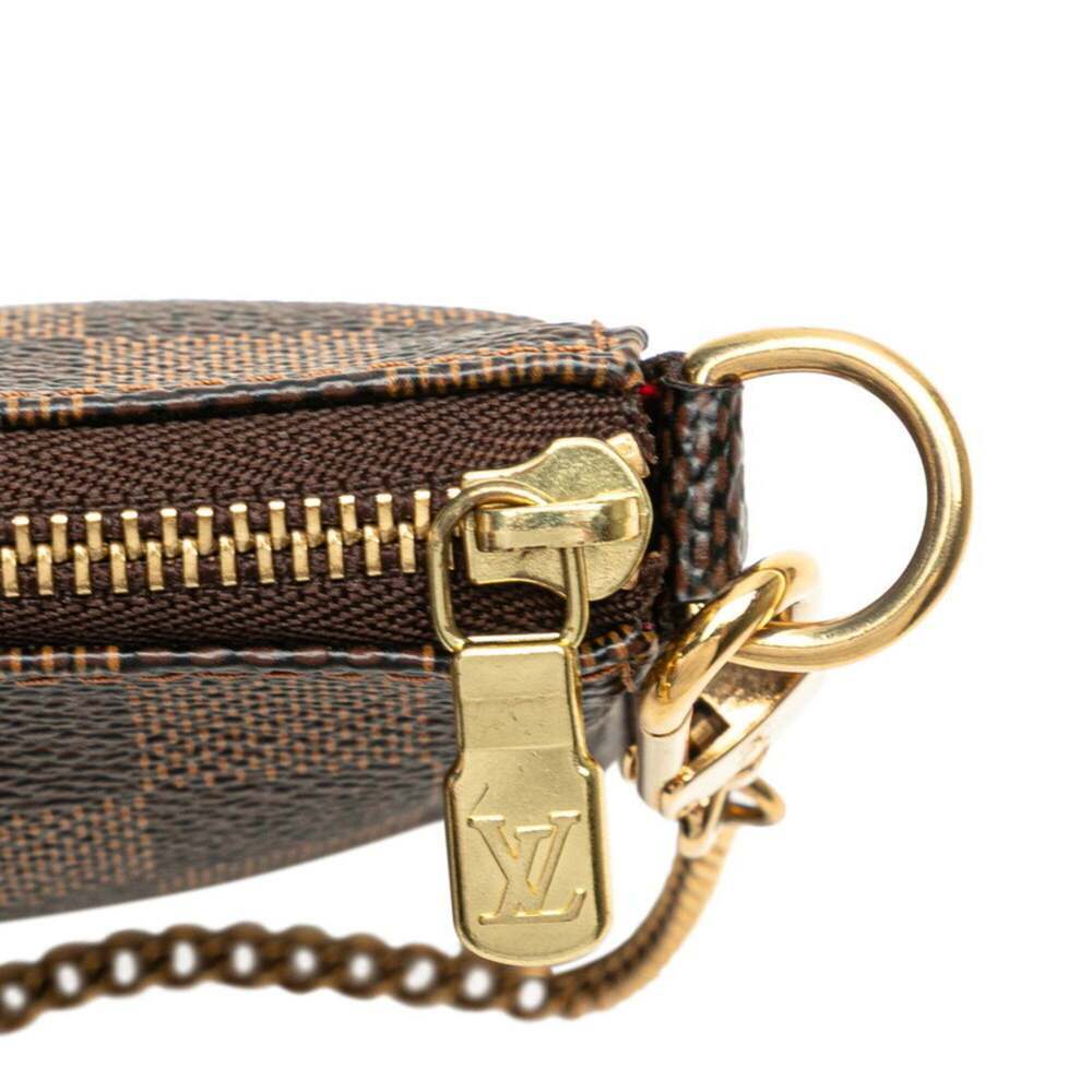 LOUIS VUITTON Brown Damier Leather Pochette Mini Bag - Picture 6 of 9